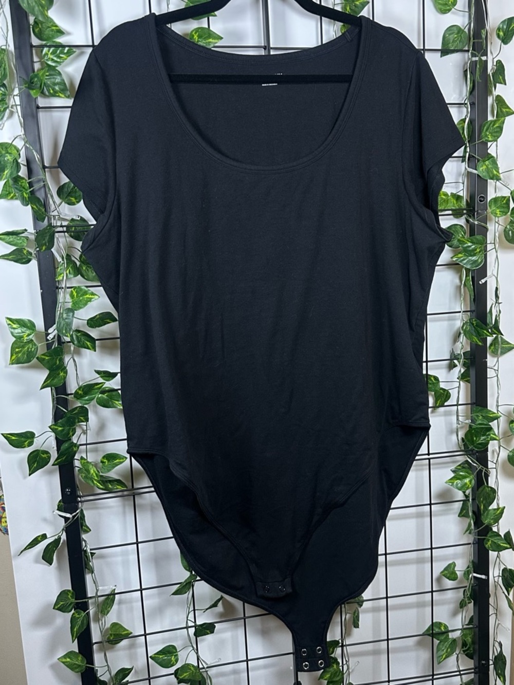 Old Navy Black Scoopneck Short Sleeve Bodysuit Women's 3X